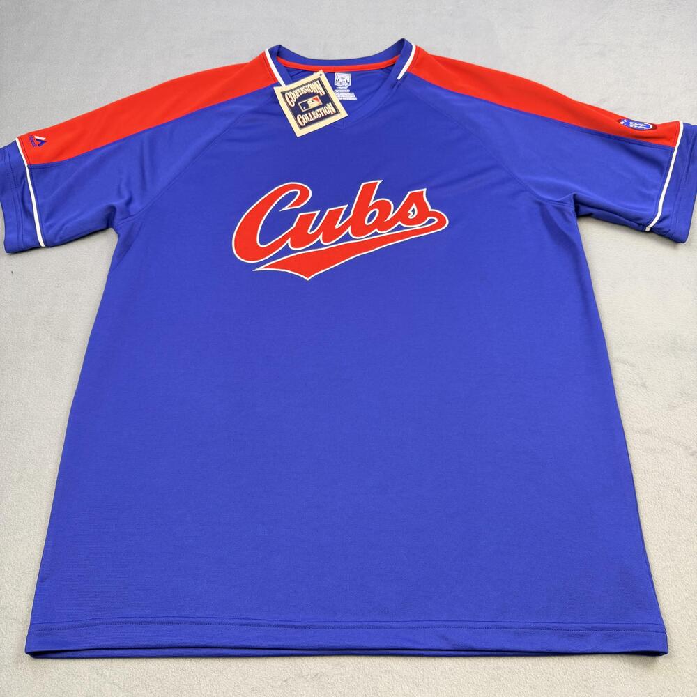 Chicago Cubs Jersey Mens XL Blue MLB Baseball Majestic Cooperstown Collection